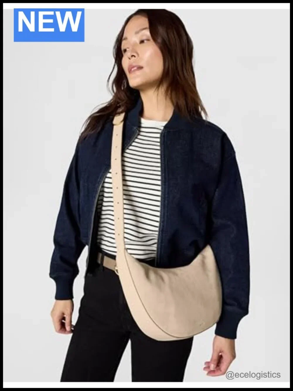 Leather Hobo Shoulder Bag with Zipper | Small Eris Style